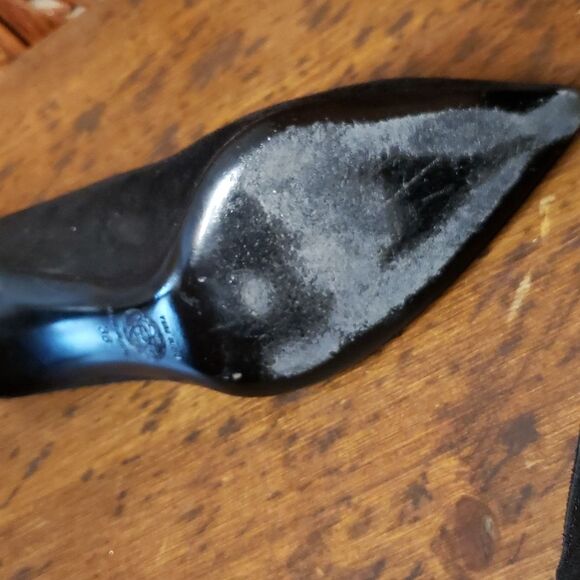 FREE SHIPPING! Vintage Versace black suede classic heels size 38 pointed toe - Picture 8 of 9